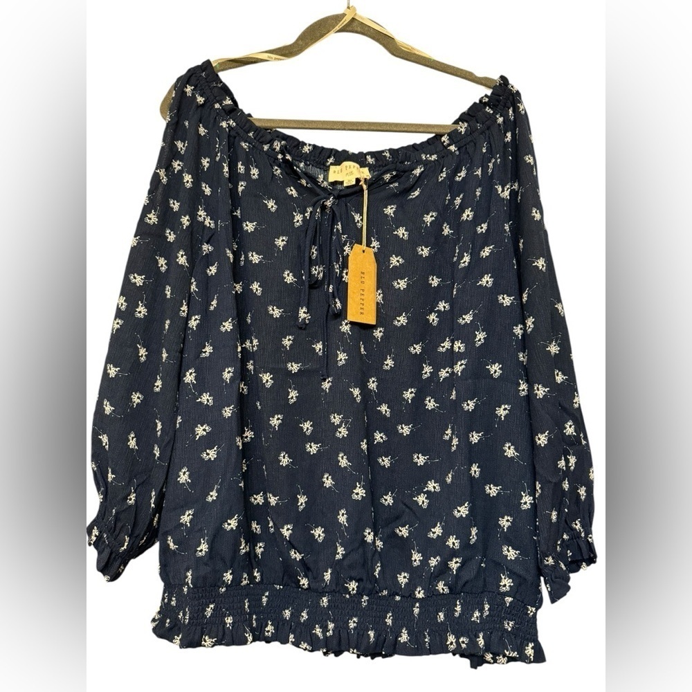 Blu Pepper Plus Boho Smocked Hem Top